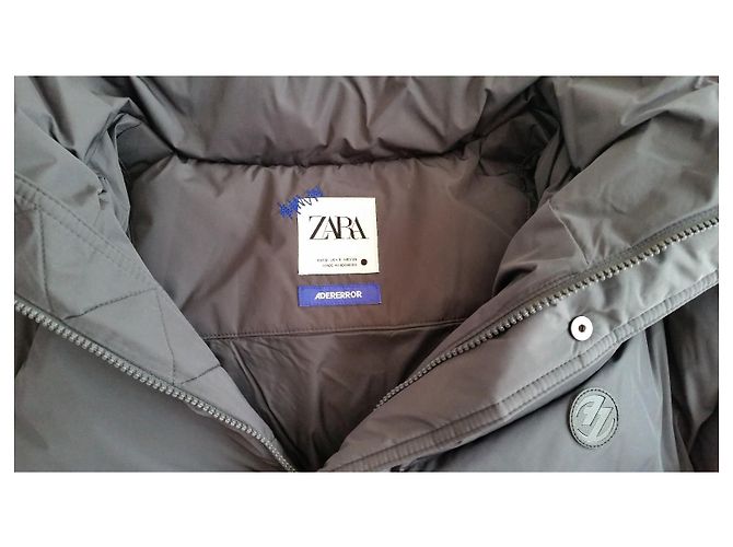 Autre Marque ADER ERROR x ZARA PIUMINO OVERSIZE GRIGIO CON CAPPUCCIO. Blu - vista 2