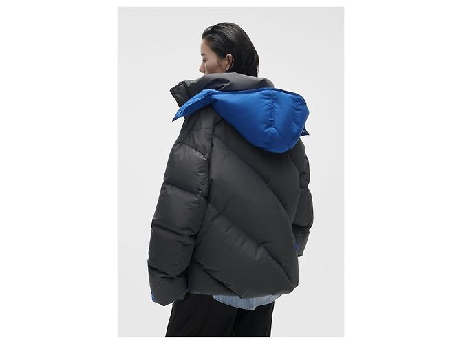 Autre Marque ADER ERROR x ZARA PIUMINO OVERSIZE GRIGIO CON CAPPUCCIO. Blu - vista 3