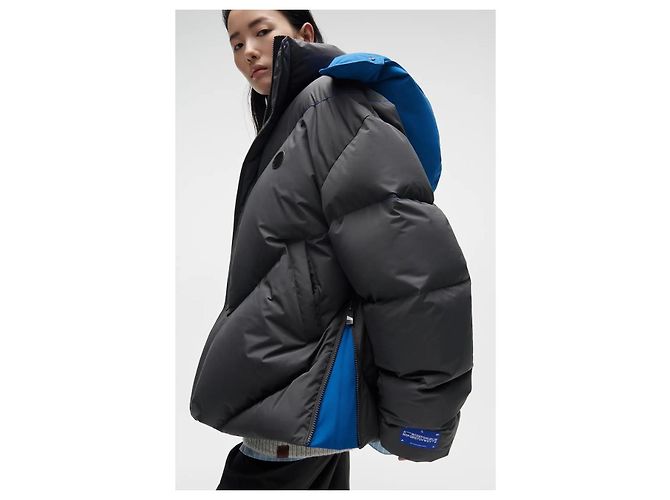 Autre Marque ADER ERROR x ZARA PIUMINO OVERSIZE GRIGIO CON CAPPUCCIO. Blu - vista 4