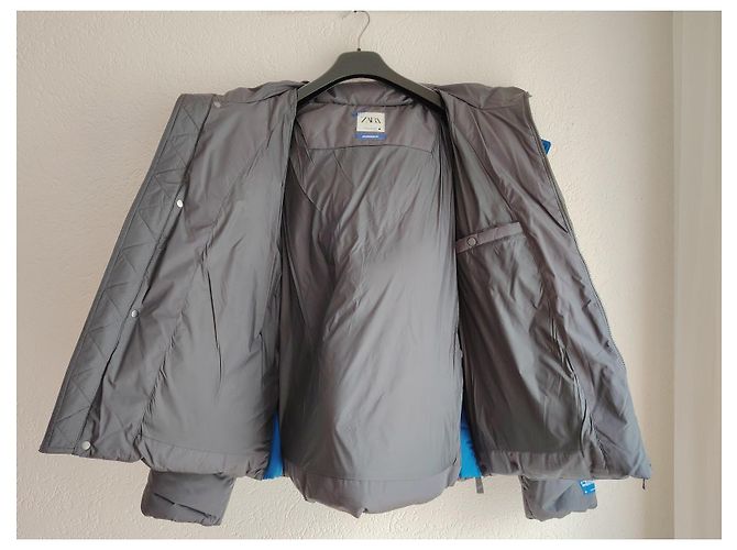 Autre Marque ADER ERROR x ZARA PIUMINO OVERSIZE GRIGIO CON CAPPUCCIO. Blu - vista 8