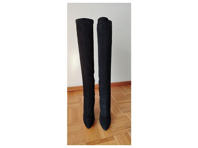 BOTAS ALTAS DE ANTE SERGIO ROSSI. Negro - vista 3