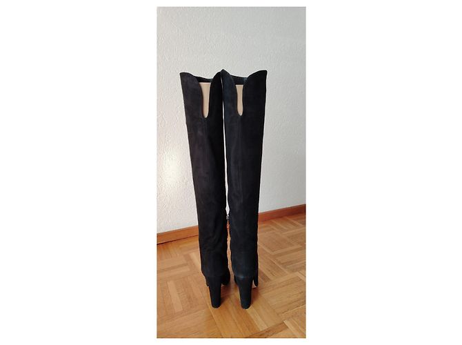 BOTAS ALTAS DE ANTE SERGIO ROSSI. Negro - vista 4