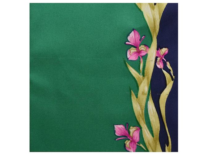 Bufanda Hermès Carré 90 Verde Azul marino - vista 11