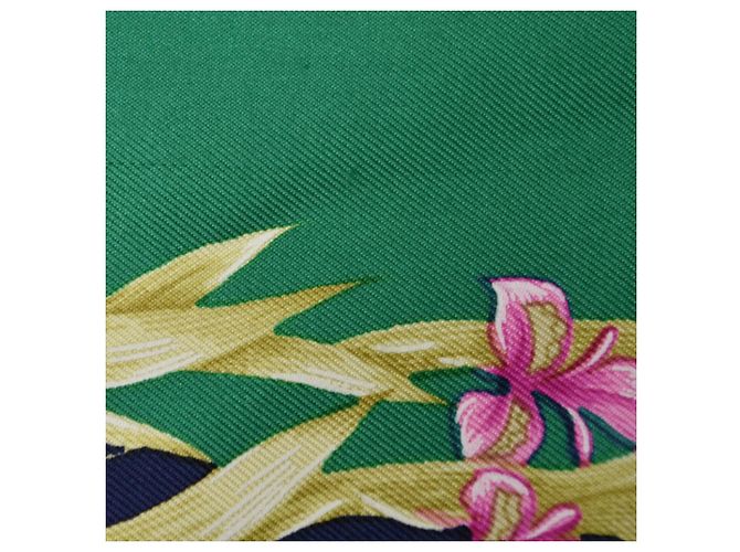 Bufanda Hermès Carré 90 Verde Azul marino - vista 8