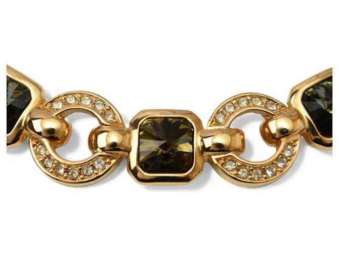 Collana placcata in oro Christian Dior con strass D'oro - vista 4