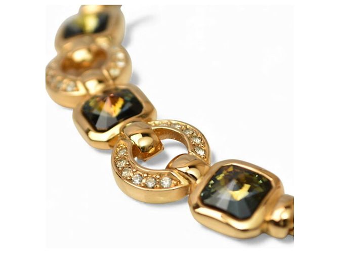 Collana placcata in oro Christian Dior con strass D'oro - vista 5