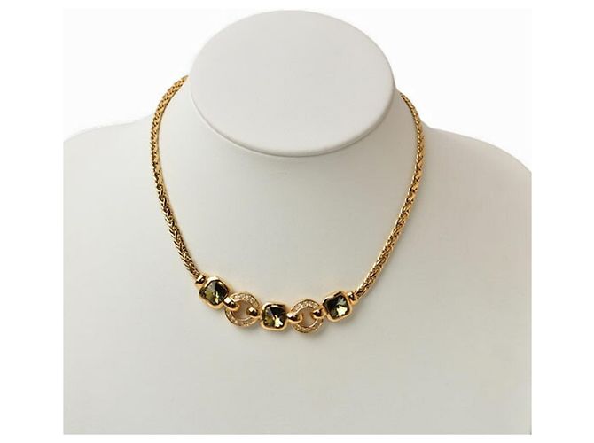 Collana placcata in oro Christian Dior con strass D'oro - vista 7