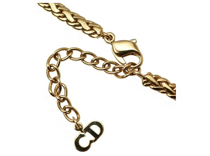 Collana placcata in oro Christian Dior con strass D'oro - vista 8