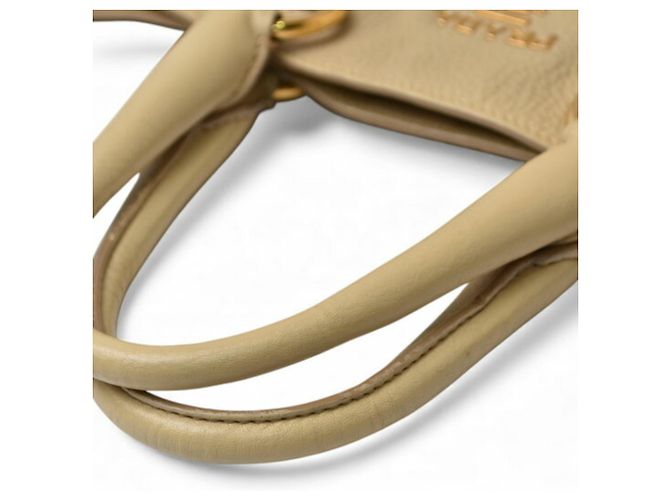 Beige Hirschleder Tote/Schultertasche Prada VIT DAINO - Ansicht 14