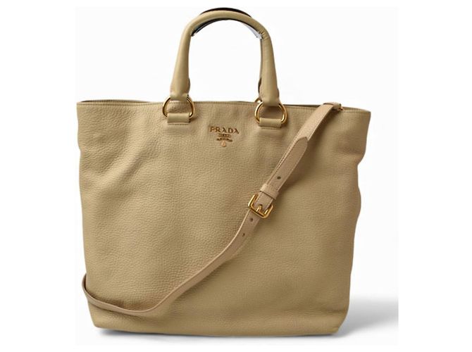 Beige Hirschleder Tote/Schultertasche Prada VIT DAINO - Ansicht 2