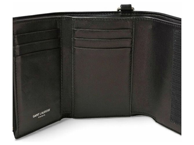 Portafoglio Trifold Saint Laurent in pelle nera Nero - vista 9