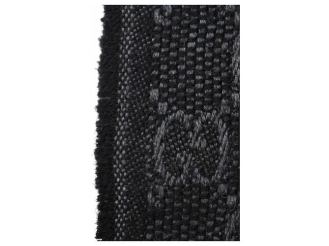 Stola in lana e seta Gucci Marrone Nero - vista 5