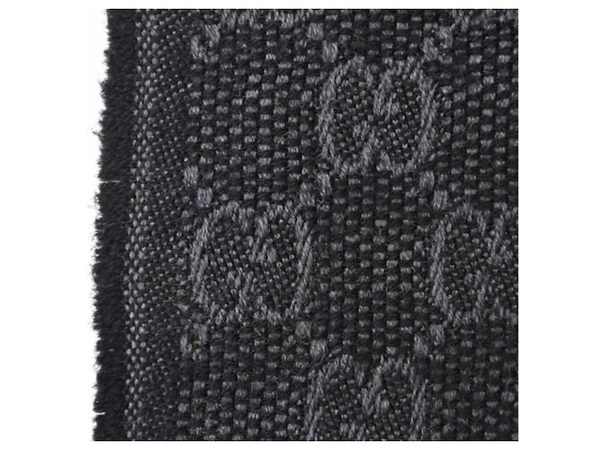Stola in lana e seta Gucci Marrone Nero - vista 6