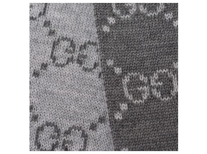 Sciarpa in lana Gucci Marrone Grigio - vista 4