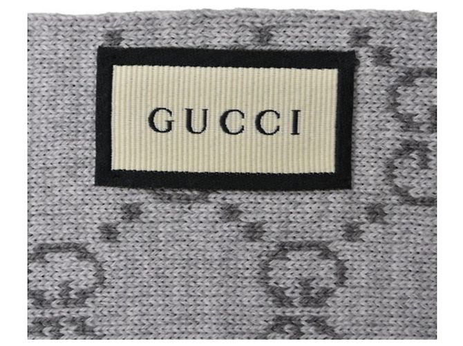 Sciarpa in lana Gucci Marrone Grigio - vista 6