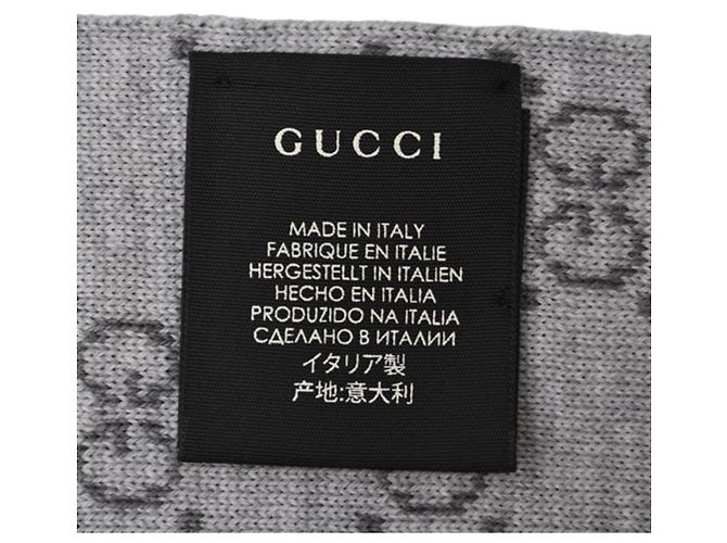 Sciarpa in lana Gucci Marrone Grigio - vista 7