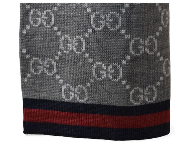 Sciarpa in lana Gucci Marrone Grigio - vista 8