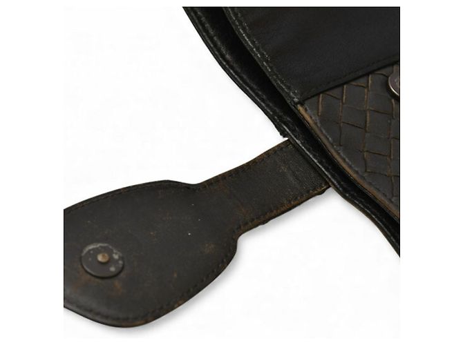 Borsa Messenger VN Intrecciato di Bottega Veneta Marrone Nero - vista 14