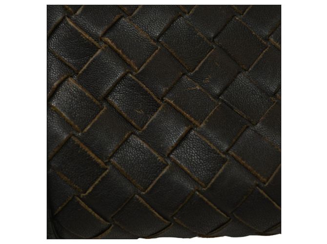 Borsa Messenger VN Intrecciato di Bottega Veneta Marrone Nero - vista 16