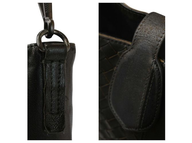 Borsa Messenger VN Intrecciato di Bottega Veneta Marrone Nero - vista 5
