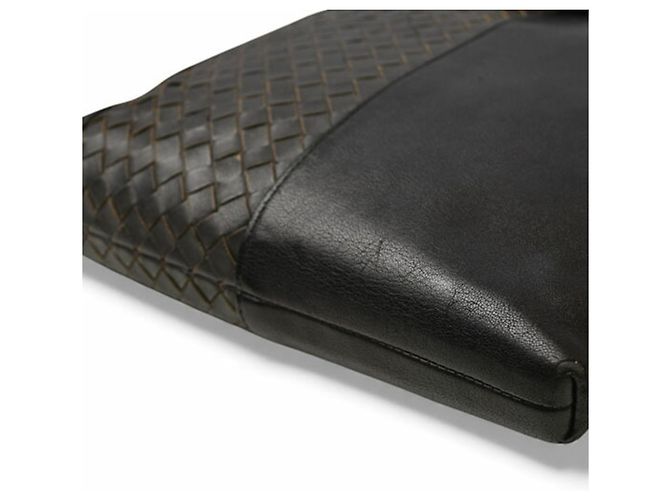 Borsa Messenger VN Intrecciato di Bottega Veneta Marrone Nero - vista 8