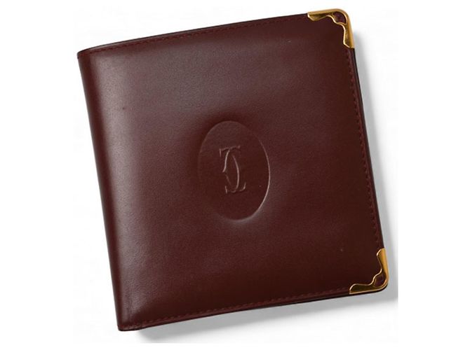 Portafoglio bi-fold Must de Cartier da uomo in bordeaux - vista 3