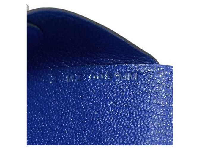 Billetera bi-fold Calvi Duo de Hermès Castaño Azul - vista 10