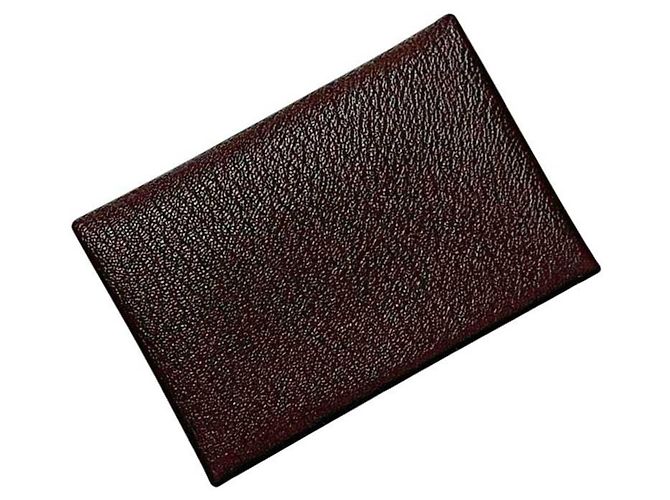 Billetera bi-fold Calvi Duo de Hermès Castaño Azul - vista 2
