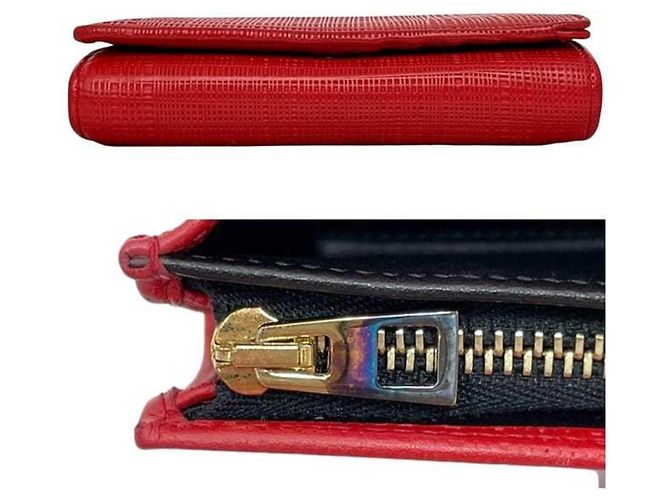 Billetera bifold de cuero rojo Loewe Roja - vista 4