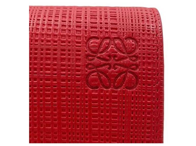 Billetera bifold de cuero rojo Loewe Roja - vista 6