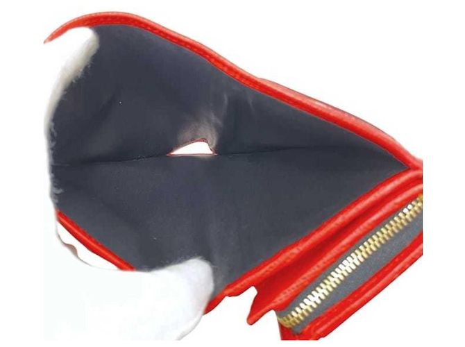 Billetera bifold de cuero rojo Loewe Roja - vista 9