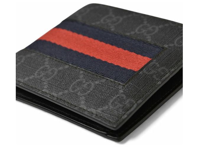 Portefeuille bifold pour homme Gucci Noir Rouge - vue 11