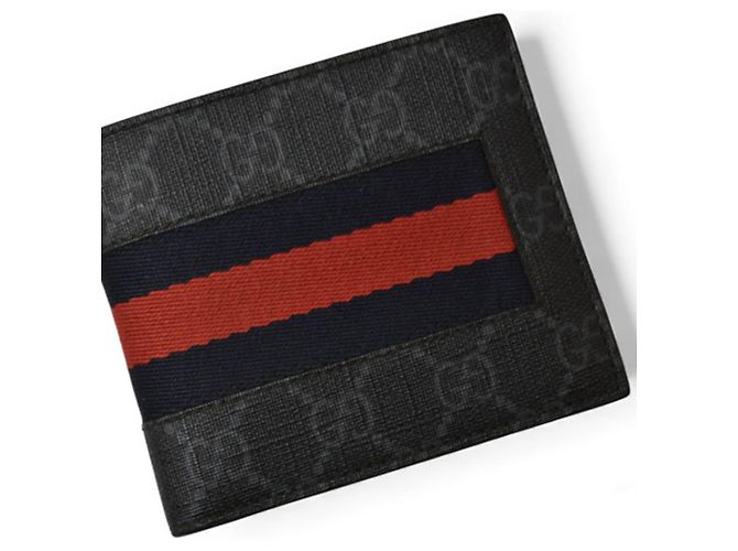 Portefeuille bifold pour homme Gucci Noir Rouge - vue 3