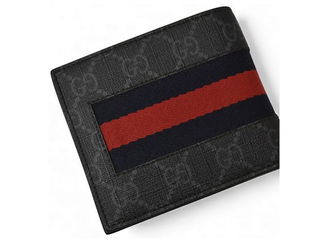 Portefeuille bifold pour homme Gucci Noir Rouge - vue 4