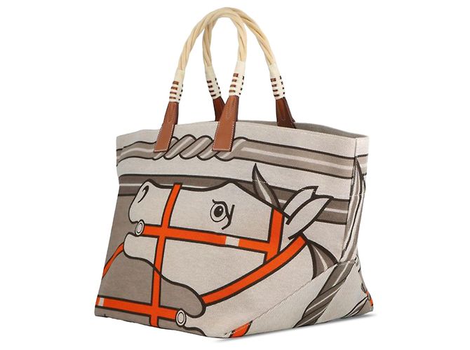 Hermès Marrón Toile H Plume Quadrige al Hilo Steeple 31 Castaño - vista 2