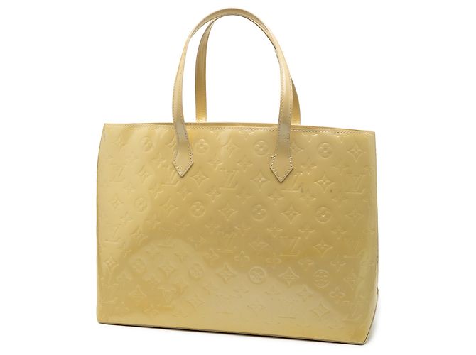 Louis Vuitton Borsa Wilshire MM in Vernis Monogram Giallo - vista 2
