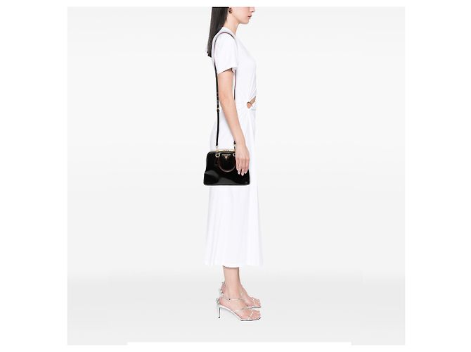 Prada Kleine schwarze Spazzolato Promenade-Handtasche - Ansicht 6