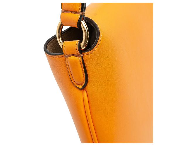 Borsa hobo croissant piccola in pelle arancione Fendi - vista 10