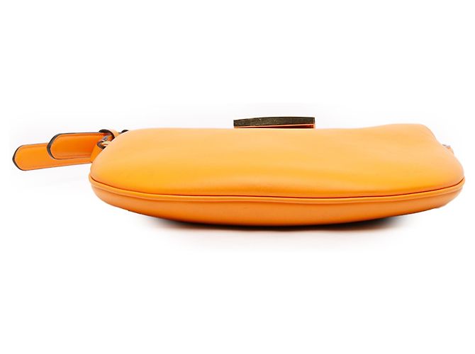 Borsa hobo croissant piccola in pelle arancione Fendi - vista 3