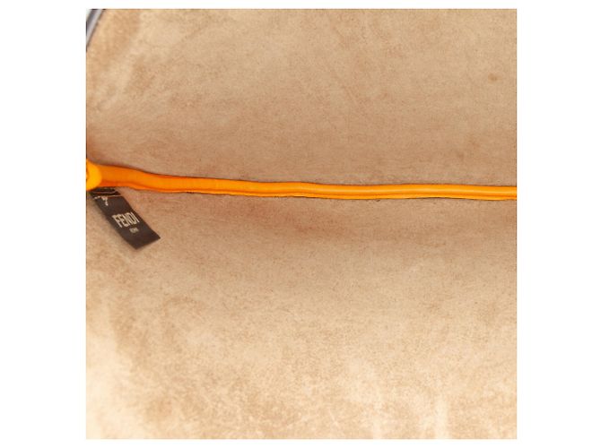 Borsa hobo croissant piccola in pelle arancione Fendi - vista 4