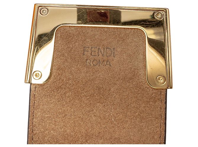 Borsa hobo croissant piccola in pelle arancione Fendi - vista 5