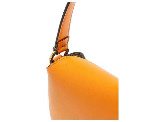 Borsa hobo croissant piccola in pelle arancione Fendi - vista 8
