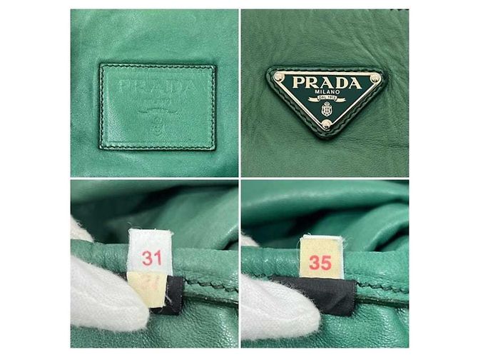 Borsa Eco Tote Prada in pelle verde - vista 6