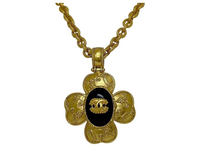 Chanel Gold- und Schwarz-Halskette Golden - Ansicht 2