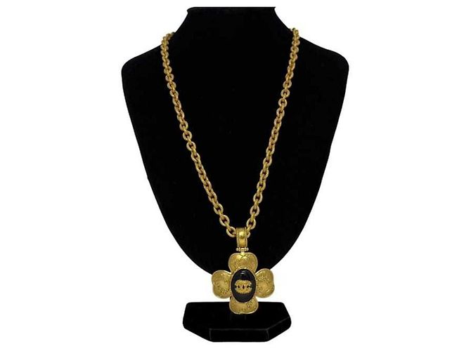 Chanel Gold- und Schwarz-Halskette Golden - Ansicht 4