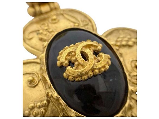 Chanel Gold- und Schwarz-Halskette Golden - Ansicht 7