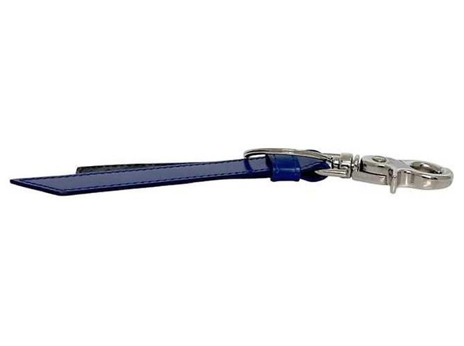 Fendi Zucchino Leder Schlüsselanhänger Braun Schwarz Silber Blau - Ansicht 3
