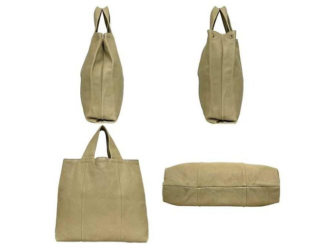 Bolso tote de cuero beige Prada - vista 3