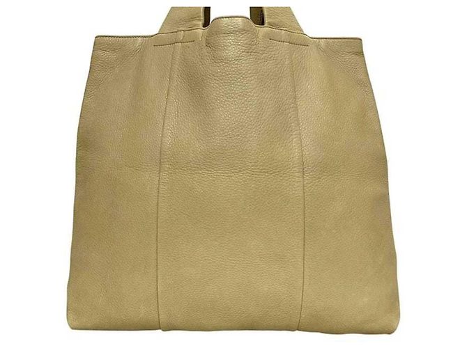 Bolso tote de cuero beige Prada - vista 9