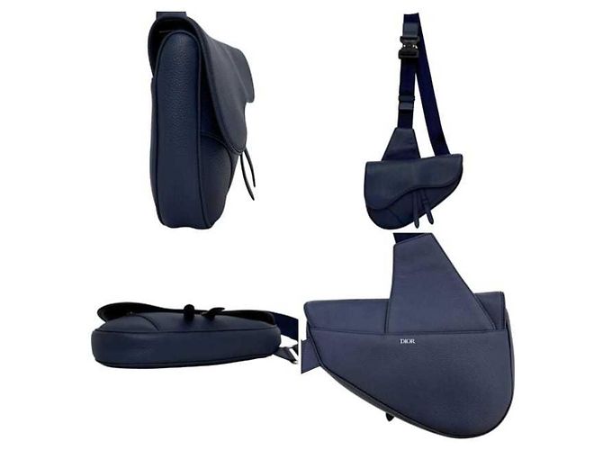Borsa Saddle blu navy Christian Dior - vista 3